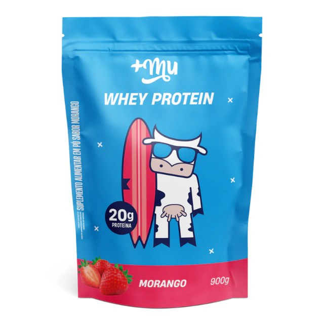 WHEY PROTEIN MORANGO 900G - +MU