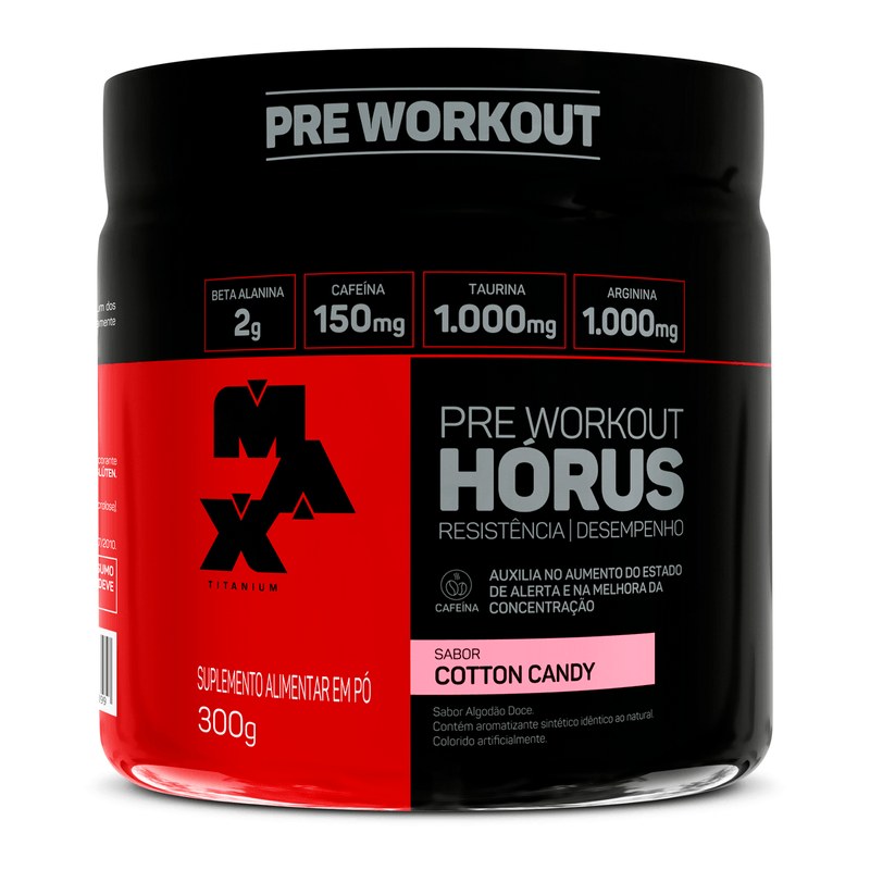 HORUS PRÉ-TREINO 300G COTTON CANDY - MAX TITANIUM