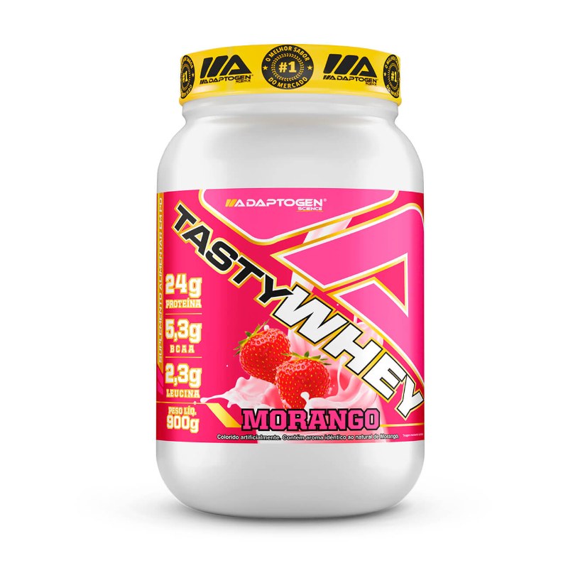 TASTY WHEY MORANGO 900G - ADAPTOGEN