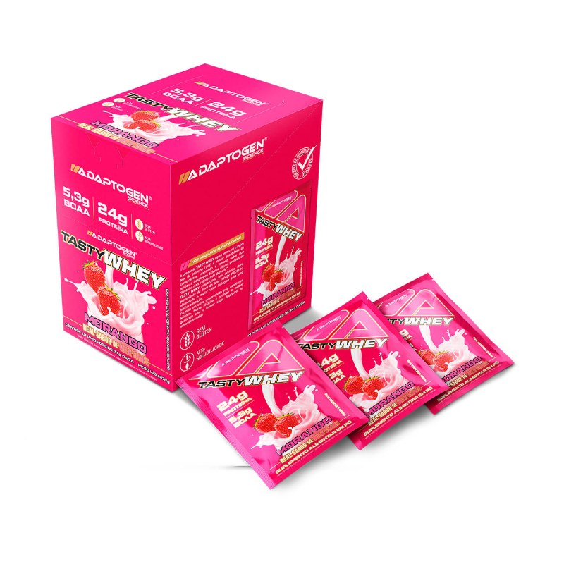SACHÊ TASTY WHEY MORANGO 34G - ADAPTOGEN