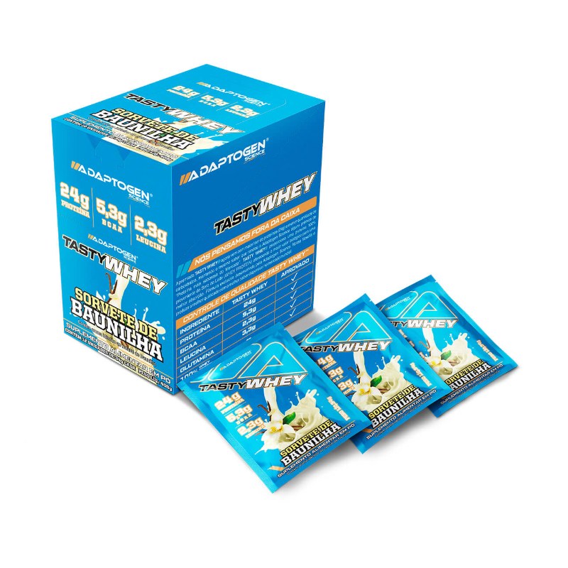 SACHÊ TASTY WHEY SORVETE DE BAUNILHA 34G - ADAPTOGEN