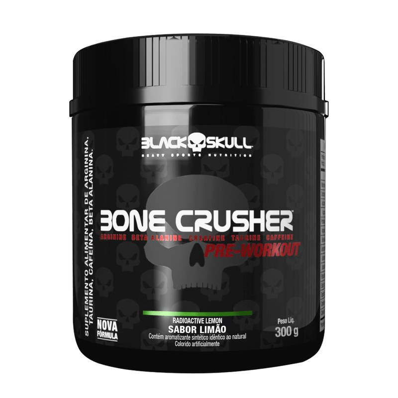 BONE CRUSHER PRÉ-TREINO LIMÃO 300G - BLACK SKULL