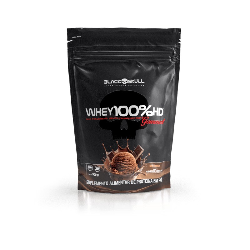 WHEY 100% GOURMET CHOCOLATE REFIL 900G - BLACK SKULL