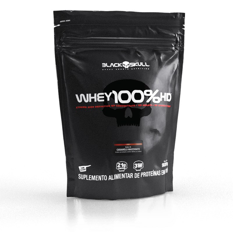 WHEY 100% HD CARAMELO MACCHIATO 900G - BLACK SKULL