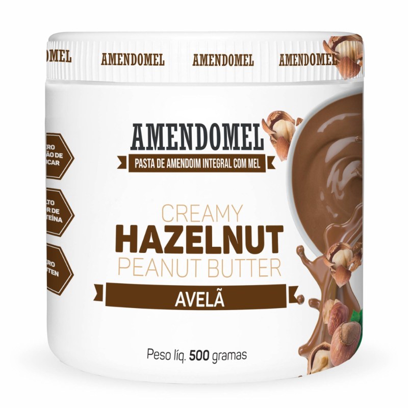 PASTA DE AMENDOIM AVELÃ 500G - AMENDOMEL