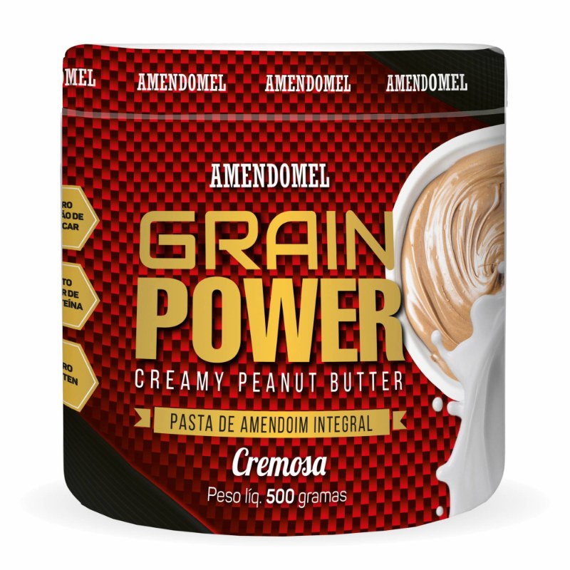 PASTA DE AMENDOIM GRAIN POWER 500G - AMENDOMEL