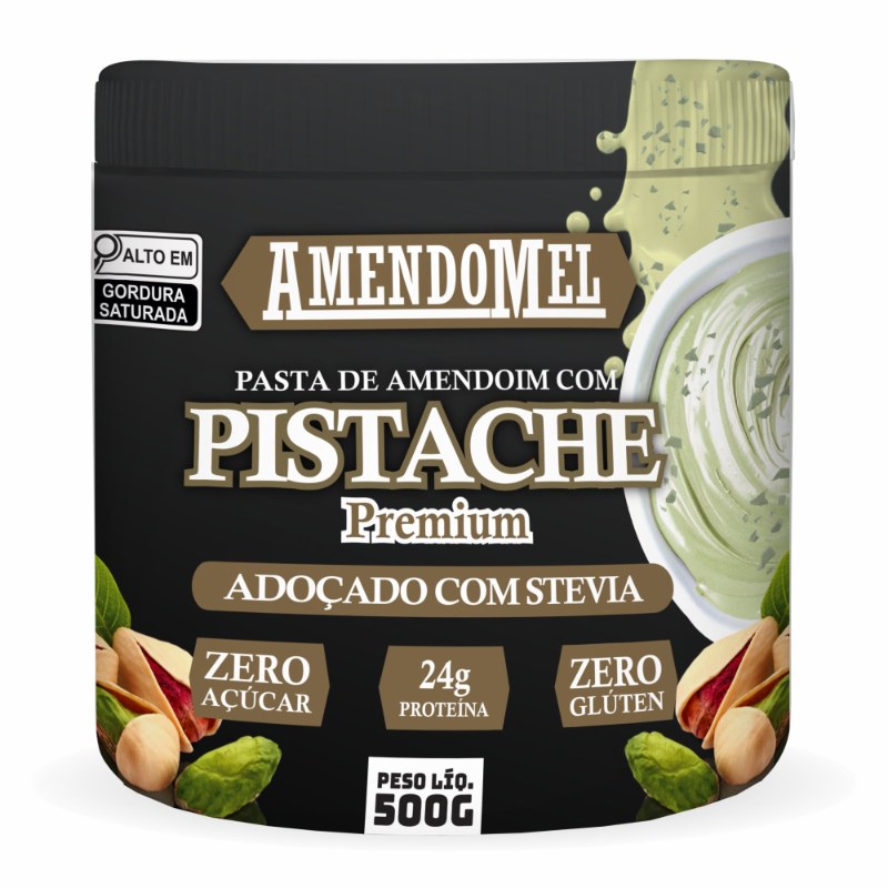 PASTA DE AMENDOIM PISTACHE 500G - AMENDOMEL