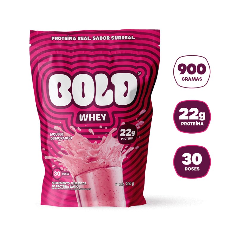BOLD WHEY MOUSSE DE MORANGO 900G - BOLD
