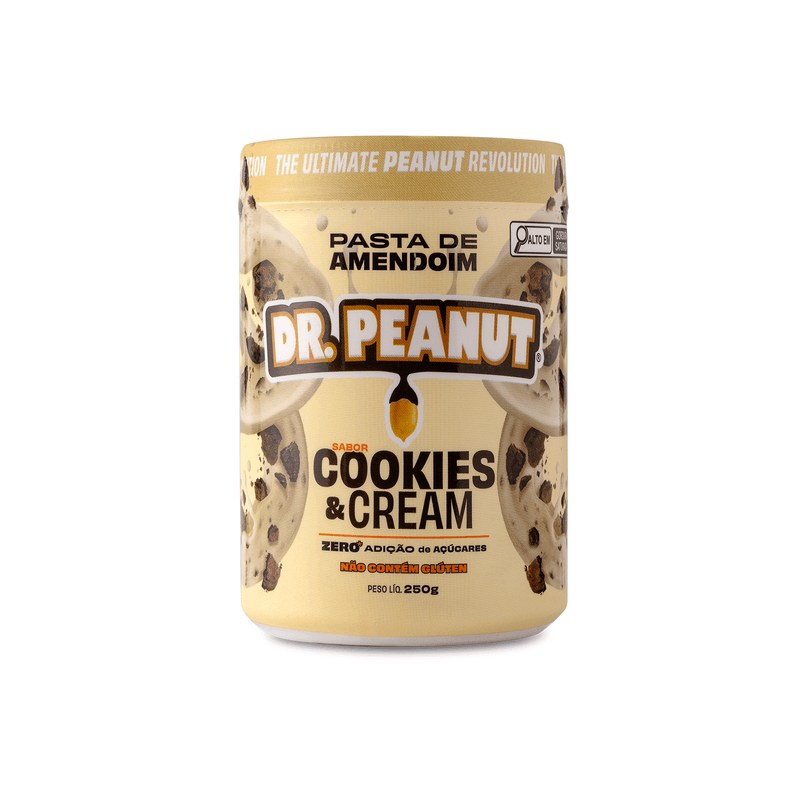PASTA DE AMENDOIM COOKIES & CREAM 250G - DR. PEANUT