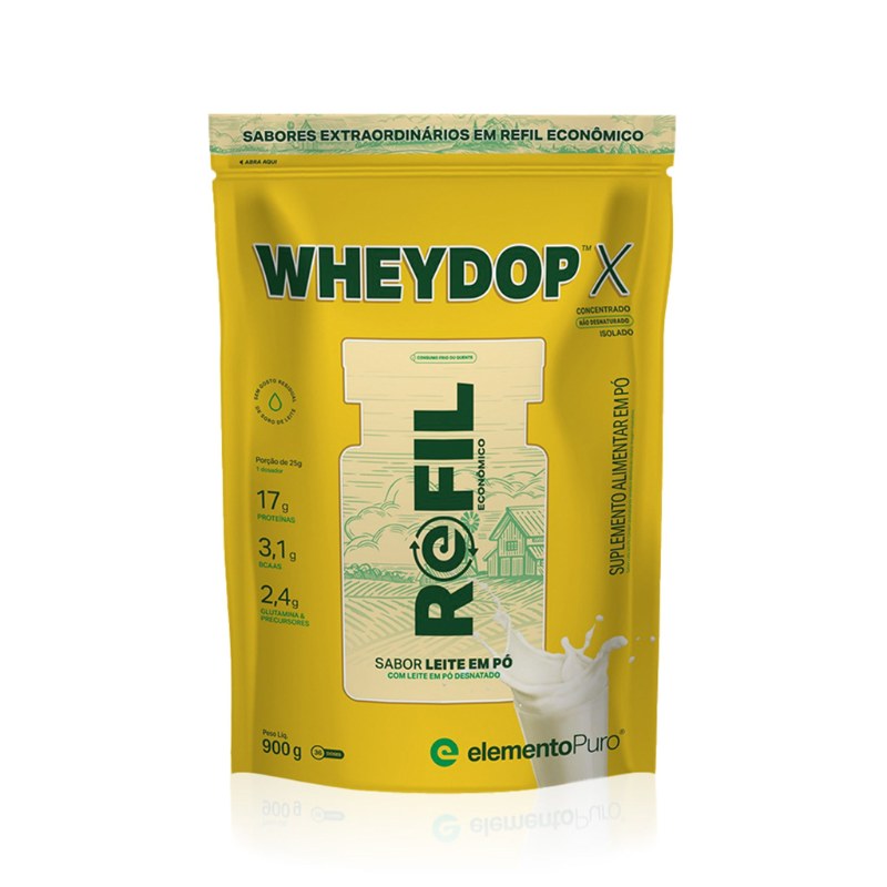 REFIL WHEYDOP X LEITE EM PÓ 900G - ELEMENTO PURO