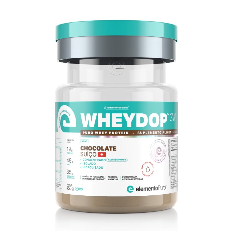 WHEYDOP 3W CHOCOLATE SUÍÇO 450G - ELEMENTO PURO