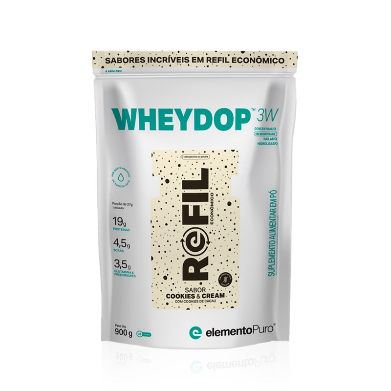 WHEYDOP 3W COOKIES & CREAM 900G - ELEMENTO PURO