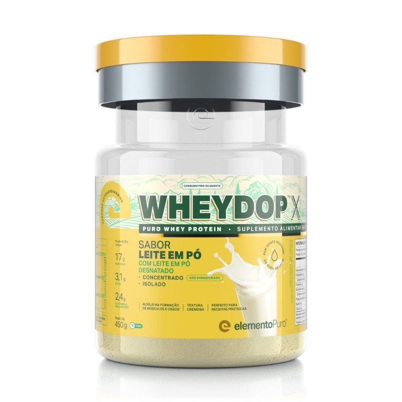 WHEYDOP X LEITE EM PÓ 450G - ELEMENTO PURO